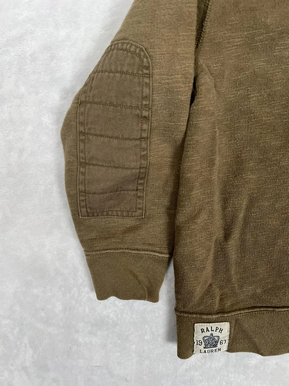Polo Ralph Lauren Boys 8 Brown Henley Rugby Long Sleeve Button Pocket